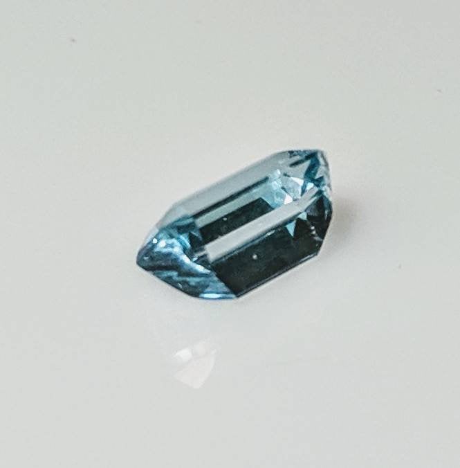 1.35ct, Natural Genuine Brazilian Aquamarine, 8x5 Emerald Cut