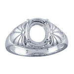 Sterling Silver 8x6 mm Oval Ring Mounting, Oval Faceted or Cabochon, 4 Prong Blank Ring Size 7, 9105067