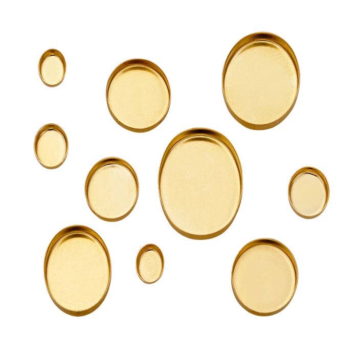 14/20 Yellow Gold Filled 6x4-18x13 Oval Bezel Cup, Multi Head