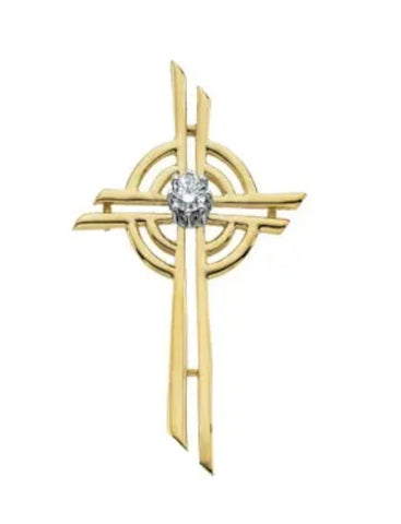 14K Yellow Diamond Cross Pendant, Natural Earth Mined Diamond. Solid Gold, Easter, Cross, Crucifix, Jesus, Religion, Christ