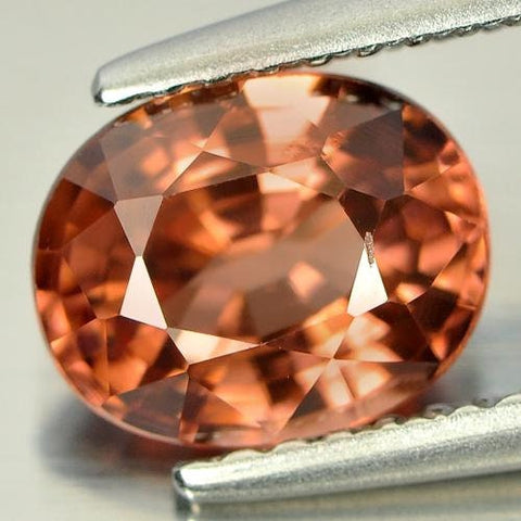 2.03ct Natural Imperial Zircon,8x6 Oval, VVS Eye Clean, December Birthstone, Cambodia
