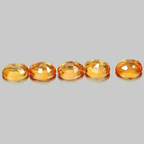 Sale!!!   1.27tcw, Natural Vivid Medium Orange Songea Sapphire 4x3 Oval, VS loose stones, 5 Pieces September Birthstone, VS Clarity