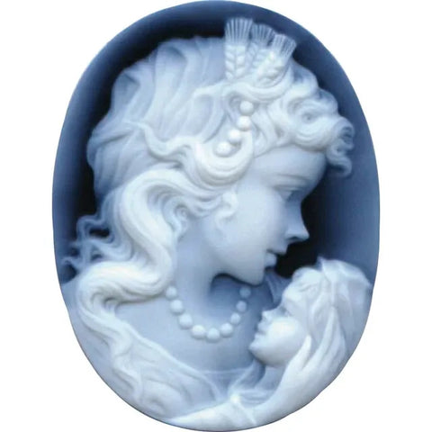 Sale!!! Natural (Genuine) Hand Carved Oval  Black Agate Woman and Child Cameo, 20x15, Loose Stone, DYI Jewelry, Carved, Lady, Victorian