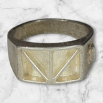 Solid Sterling Silver Inlay Retangle Blank Setting, Rough Casted, DYI Jewelry, Empty Ring, Carving, Engraving, For Silversmiths, Size 7-12