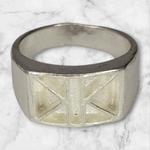 Solid Sterling Silver Inlay Retangle Blank Setting, Rough Casted, DYI Jewelry, Empty Ring, Carving, Engraving, For Silversmiths, Size 7-12