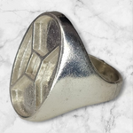 Solid Sterling Silver Inlay Oval Blank Setting, Rough Casted, DYI Jewelry, Empty Ring, Carving, Engraving, For Silversmiths, Size 8-11