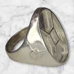 Solid Sterling Silver Inlay Oval Blank Setting, Rough Casted, DYI Jewelry, Empty Ring, Carving, Engraving, For Silversmiths, Size 8-11