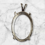 Solid Sterling Silver or 14kt Gold 6X4-22x10 Oval Cab (Cabochon) Pendant Setting, New, Made in USA 161-650/141-650