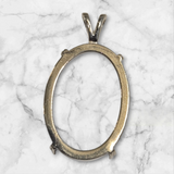 Solid Sterling Silver or 14kt Gold 6X4-22x10 Oval Cab (Cabochon) Pendant Setting, New, Made in USA 161-650/141-650