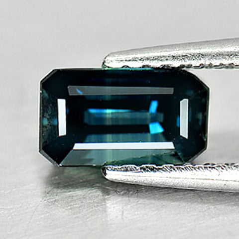 Sale!!!   1.11ct, Natural Medium Greenish Blue Sapphire, 7x4mm Emerald Cut, VS loose stone, September Birthstone