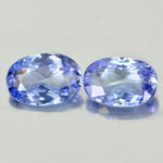 1.10tcw, Natural Slightly Purplish Blue Tanzanite, 6x5mm Oval Cut, 2 Pieces, VS, Loose Stone, Matched Pair