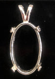 Solid Sterling Silver or 14kt Gold 11x9-50X40 Oval Cab (Cabachon) Pendant, New, Made in USA 161-655