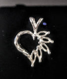 Solid Sterling Silver or 14kt Gold 5 Stone Fancy Heart Pendant Setting,  Marquise, New, Made in USA 161-275/141-275