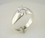 Sterling Silver or 14kt Gold 6mm Round Gypsy Pre-Notched Blank Ring Size 9 shank setting 163-442
