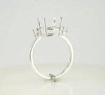 Sterling Silver or Solid 14kt Gold 8-13mm Round w/ Accents Four Prong blank Ring shank setting 163-485/143-485