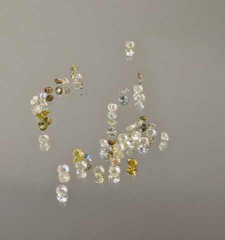 Wholesale, 1 CT Natural Australian Fancy Canary (Yellow) Diamonds Melee, 1-1.5mm Round Cut, 48pcs I1-I2, April Birthstone
