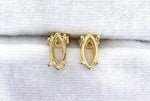 Solid Sterling Silver or 14kt Gold 1 Set (2 pieces) 5x2.5-12X6 Marquise Earrings Setting, New, Made in USA 162-040/142-040
