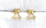 14kt Solid White or Yellow Gold 1 Set (2 pieces)5mm-9mm Trillion Earrings Setting, New, Made in USA 142-080