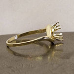 Solid 14kt White or Yellow Gold 4-14mm Round Crescent Pre-Notched Blank Ring Size 5, 6, 7 or 8 shank setting 143-265