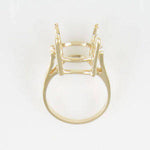 Solid Gold 9-15mm Round 4 Prong Pre-Notched Blank Ring Size 7 shank setting 143-496