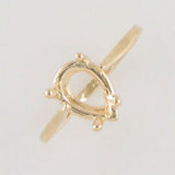 Solid 14kt Gold 7x5-20X15 Pear 4 Prong blank Ring shank setting Ring Size 5, 6, 7, 8 143-499