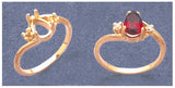 Sold Sterling Silver or 14kt Gold 6x4-8x5 Pear w/ Accents blank Ring shank setting Ring Size 7 163-673/143-673