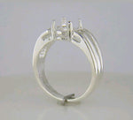 Solid Sterling Silver or 14kt Gold 8x6-12x10 Oval blank Four Prong Tri Ribbed Ring shank setting Size 7 163-663/143-663