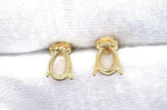 Solid Sterling Silver or 14kt Gold 1 Set (2 pieces) 6x4-12X8 Pear Earrings Setting, Made in USA 162-060/142-060