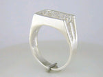 Sterling Silver or 10kt Gold Gents 3 Stone Pre-Notched Blank Nugget Mens Ring Size 9, 10, 11, setting 163-297/143-297