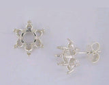 Solid Sterling Silver or 14kt Gold 1 Set (2 pieces) 5mm Rd Cluster Earrings, Setting, Made in USA 162-155/142-155