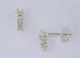 Solid Sterling Silver or 14kt Gold 1 Set (2 pieces) Round Multi-stone Earrings Setting, USA 162-113/142-113