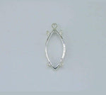 Solid Sterling Silver or 14k Gold 8x4-16x8mm Marquise Cab (Cabochon) Cast Dangle Pendant Setting 166-640/146-640