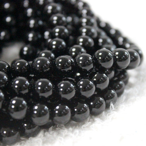 Wholesale, Natural Black Onyx Beads 16" Strand, Top Quality 3mm-12mm