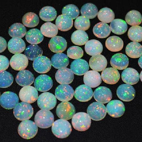 Wholesale, Natural White Opal Cab (Cabochon) 4-6mm Round, Top Quality Calibrated