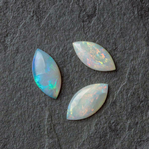 Wholesale, Natural White Opal Cab (Cabochon) 6x3-12x6 Marquise, Top Quality Calibrated