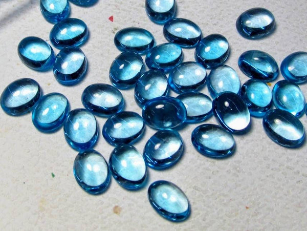 Wholesale, Natural Sky Blue Topaz Cab (Cabochon) 6x4-8x6mm