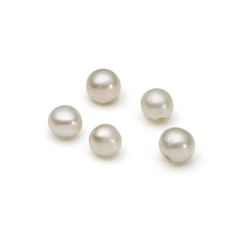 Wholesale, Natural Cultured White Pearls, Half-Drilled (3mm-8mm) 810-911