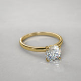 Solid 14kt Gold Classic Natural 0.25ct Diamond Engagement/Wedding Ring 4 Prong Vee Mounting, 4mm Round, SI1/2, H Color, Size 6.5 OR 7