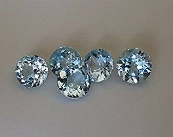 Wholesale, Natural African Sky Blue Topaz, 4, 5, 6, 7, 8, 9, 10, and 11mm Round, VVS Eye Clean, Loose Stone