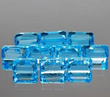 Wholesale, Natural African Sky Blue Topaz, 6x4, 7x5, 8x6, 9x7, 10x8, 11x9, or 12x10mm Emerald Cut, VVS Eye Clean, Loose Stone