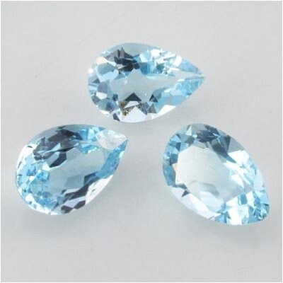 Wholesale, Natural African Sky Blue Topaz, 6x4, 7x5, 8x5, 9x6, 10x7, 12x8, or 13x9mm Pear Cut, VVS Eye Clean, Loose Stone