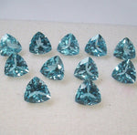 Wholesale, Natural African Sky Blue Topaz, 5, 6, 9, 10, and 11mm Trillion Cut, VVS Eye Clean, Loose Stone