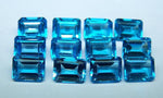Wholesale, Natural African Swiss Blue Topaz, 5x3, 6x4, 7x5, 8x6, 9x7, or 10x8mm Emerald Cut, VVS Eye Clean, Loose Stone