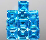 Wholesale, Natural African Swiss Blue Topaz, 5mm or 6mm Square Cut, VVS Eye Clean, Loose Stone