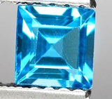 Wholesale, Natural African Swiss Blue Topaz, 5mm or 6mm Square Cut, VVS Eye Clean, Loose Stone