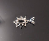 Solid Sterling Silver or 14kt White or Yellow Gold 8x4 Marquise Pendant Setting with Accent, New, Made in USA 161-273/141-273