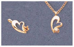Solid 14kt White or Yellow Gold Round Promise Heart Pendant Setting, New, Made in USA 141-720
