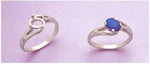 Solid Sterling Silver or 14kt Gold 7X5-10X8 Oval Cab (Cabochon) Blank Offset Ring setting Size 7, 163-568/143-568