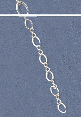 925 Solid Sterling Silver Long & Short Loop Chain 4mm, Chain by the Foot, Bulk Chain, Made in USA 460-126