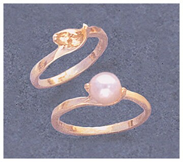 Solid Sterling Silver or 14kt Gold 4-8mm Half Drilled Pearl Blank Ring Size 5-8 shank setting 163-803/143-803